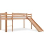 Hellbraune Betten-ABC Bubema Nachhaltige Hochbetten & Spielbetten mit Rutsche lackiert aus Massivholz 90x200 