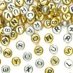 Buchstaben-Perlen in Gold & Silber (400 Stück) Schmuck Basteln