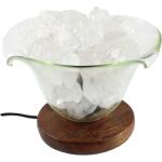 Budawi® Bergkristall Lampe Steinlampe mit Glas in Blütenform Edelsteinlampe