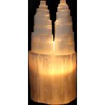 Budawi® Lampe aus Selenit Kaskade Selenit Tischlampe Selenitlampe Edelstein