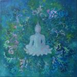 Blaue Asiatische Nachhaltige Leinwanddrucke mit Mandala-Motiv 30x30 