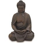 Braune Asiatische 30 cm Buddha Figuren aus Kunststein 