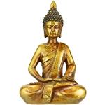 Goldene Asiatische 10 cm Buddha Figuren mit Ornament-Motiv aus Kunststein 
