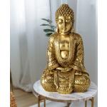 Goldene Asiatische 20 cm etc-shop Buddha Figuren aus Kunstharz 
