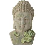 Grüne Asiatische 35 cm etc-shop Buddha Figuren aus Kunstharz 