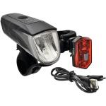 Büchel Fahrradbeleuchtung Set StVZO 70 Lux LED Scheinwerfer Rücklicht Akku USB
