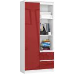 Reduzierte Rote Bücherregale aus Holz mit Schublade Breite 0-50cm, Höhe 50-100cm 