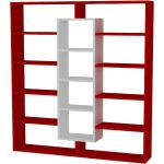 Rote Bücherregale aus Melamin Breite 100-150cm, Höhe 100-150cm, Tiefe 0-50cm 