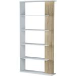 Reduzierte Weiße Minimalistische Nachhaltige Bücherregale aus Eiche Breite 50-100cm, Höhe 150-200cm, Tiefe 0-50cm 