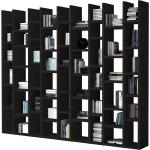 Schwarze Loftscape Bücherregale aus MDF Breite 250-300cm, Höhe 200-250cm, Tiefe 0-50cm 