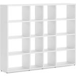 Bücherregal konfigurierbar 4x4 BOON Mix | 188x147x33 cm (LxHxT) | weiß