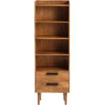 Braune Retro Möbel Exclusive Rechteckige Bücherregale lackiert aus Massivholz mit Schublade Breite 50-100cm, Höhe 150-200cm, Tiefe 0-50cm 