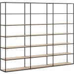 Bücherregal Metall Holz konfigurierbar LIUM XL-3x6 | 264x208x36 (LxHxT) | eiche/schwarz