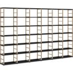 Bücherregal Regalsystem MAXX 6x6 | 345x218x33 cm (LxHxT) | schwarz/Holz | Offenes Regal hier planen