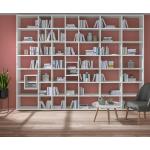 Bücherwand Regalsystem konfigurierbar - Modulares Bücherregal 6x6 BOON Mix | 281x218x33 cm (LxHxT) | Weiß