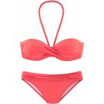 Rote Elegante Bandeau-Bikinis gepolstert für Damen für den für den Sommer 