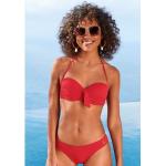Rote Elegante LASCANA Bandeau Bikinitops aus Polyamid mit Bügel für Damen Größe XS 