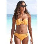 Gelbe s.Oliver Bandeau Bikinitops aus Polyamid gepolstert für Damen Größe XS 
