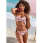 Cremefarbene VENICE BEACH Bandeau-Bikinis mit Meer-Motiv aus Polyamid mit Bügel für Damen Größe XS 