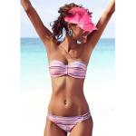 Lachsfarbene VENICE BEACH Bandeau-Bikinis mit Meer-Motiv aus Polyamid mit Bügel für Damen Größe XS 