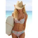 Mintgrüne VENICE BEACH Bikini-Tops mit Meer-Motiv gepolstert für Damen Größe L 