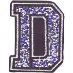 Bügel Iron on Buchstaben Aufnäher Patches für Jacken Cap Hosen Jeans Kleidung Stoff Kleider Bügelbilder Sticker Applikation Aufbügler zum aufbügeln Buchstaben CA 8-10 cm (blau D)