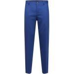 Royalblaue Unifarbene Selected Homme Slim Fit Jeans mit Reißverschluss aus Denim für Herren Größe XXL 