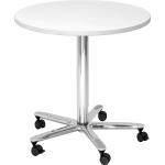 Weiße Runde Tische 80 cm aus Metall höhenverstellbar Breite 50-100cm, Höhe 50-100cm, Tiefe 50-100cm 