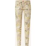 Hellgrüne Blumenmuster Buena Vista Malibu Slim Fit Jeans aus Baumwolle für Damen Größe XS 