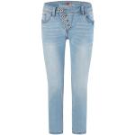 Blaue Buena Vista Malibu Skinny Jeans mit Knopf aus Denim für Damen Übergrößen 