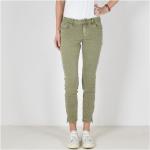 Olivgrüne Buena Vista Italy Ankle-Jeans mit Strass mit Reißverschluss aus Twill für Damen Größe XL 