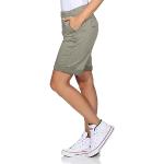 Reduzierte Olivgrüne Buena Vista Stretch-Shorts mit Reißverschluss aus Twill für Damen Größe M 