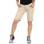 Sandfarbene Buena Vista Malibu Stretch-Shorts aus Twill für Damen Größe L 