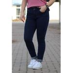 Blaue Unifarbene Buena Vista Slim Fit Jeans Raw mit Reißverschluss für Damen Größe L 