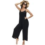 Schwarze Ethno Maxi V-Ausschnitt Spaghettiträger-Kleider aus Viskose für Damen Größe M für den für den Sommer 