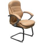 Beige Moderne Bürostühle & Schreibtischstühle aus Leder mit Armlehne Breite 100-150cm, Höhe 100-150cm, Tiefe 50-100cm 