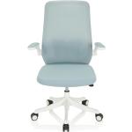 Hellblaue Ergonomische Bürostühle & orthopädische Bürostühle  aus Stoff mit Armlehne 