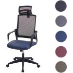 Blaue Mendler Ergonomische Bürostühle & orthopädische Bürostühle  aus Kunstleder mit verstellbarer Kopfstütze Breite 50-100cm, Höhe 100-150cm, Tiefe 50-100cm 