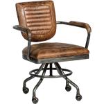 Braune Gesteppte Vintage Ergonomische Bürostühle & orthopädische Bürostühle  aus PU mit Armlehne Breite 50-100cm, Höhe 50-100cm, Tiefe 50-100cm 