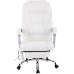 Weiße Ergonomische Bürostühle & orthopädische Bürostühle  aus Leder mit Massagefunktion Breite 50-100cm, Höhe 0-50cm, Tiefe 0-50cm 