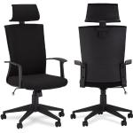 Schwarze Bürostühle mit Kopfstütze aus Stoff mit verstellbarer Rückenlehne Breite 50-100cm, Höhe 100-150cm, Tiefe 50-100cm 