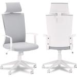 Weiße Bürostühle mit Kopfstütze aus Stoff mit verstellbarer Rückenlehne Breite 50-100cm, Höhe 100-150cm, Tiefe 50-100cm 