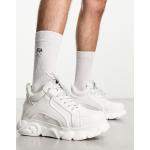 Weiße Buffalo Low Sneaker mit Schnürsenkel aus PU für Herren Größe 46 