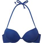 Blaue Neckholder-Bikinis aus Polyamid mit Bügel für Damen Größe S 