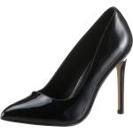 Schwarze Lack-Optik Elegante Buffalo Spitze High Heels & Stiletto-Pumps in Normalweite aus Büffelleder leicht für Damen 
