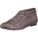 Graue Business Buffalo London Derby Schuhe mit Schnürsenkel für Damen Größe 38 