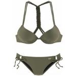 Olivgrüne Buffalo Push Up Bikinis für Damen Größe L 