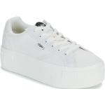 Reduzierte Weiße Buffalo Low Sneaker aus Textil für Damen Größe 42 mit Absatzhöhe 5cm bis 7cm 