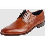 Braune Business Bugatti Derby Schuhe mit Schnürsenkel aus Leder für Herren Größe 43 