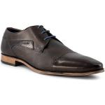 Braune Business Bugatti Derby Schuhe mit Schnürsenkel in Schmalweite aus Glattleder stoßdämpfend für Herren Größe 48 